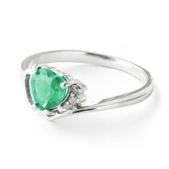 Galaxy Gold Products Jewelry - 14K. SOLID GOLD RING WITH DIAMONDS & EMERALD